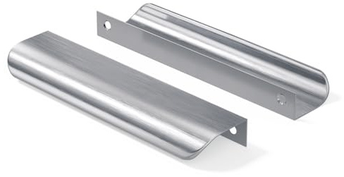 Goldenwarm 2 Stück 128mm Gebürstet Türgriff Profilgriff Küchengriffe Aluminium Geschwungener Schubladengriff Verdeckter Möbelgriffe Schrankgriffe