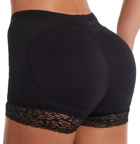 GoPaw Hip Enhancer Acolchado Bragas,Mujeres Butt Lifter Shapewear,Bragas De Control Acolchadas,Bragas Acolchado Push Up Fesse Invisible Butt Lifter Panty (XL, Negro)