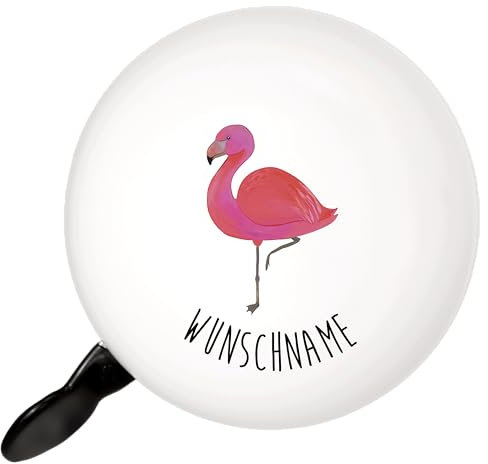 Mr. & Mrs. Panda klingel mit Namen Flamingo Classic - Personalisierte Geschenke, Fahrradklingel Personalisiert, Einzigartig, Prächtig, Spruch, Ich, Tochter