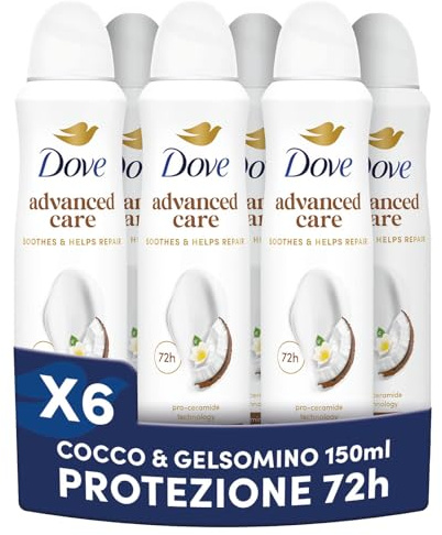 Dove Advanced Care Go Fresh Deodorant Spray Kokosnuss und Jasminblüten, feuchtigkeitsspendende und hautfreundliche Formel, ohne Alkohol, trockene Haut bis zu 72 Stunden, Deodorant für Damen und
