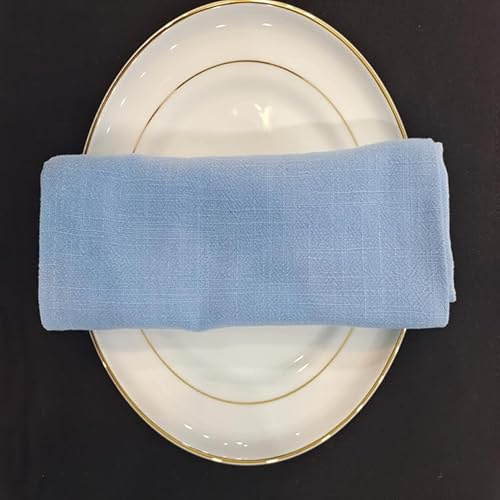 SYSUII 4 Stück Stoffservietten Leinenservietten,Weiches bequemes Baumwolle und Leinen Servietten Stoff43CM*43CM Wiederverwendbare Leinen-Servietten für Familienessen Hochzeiten Cocktail Küche -Blau