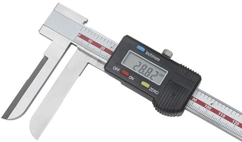PJDDP Calibre Digital de Mandíbula Larga, Pie de Rey Digital de Acero Inoxidable con Pantalla LCD, Electrónico Vernier Caliper para Medición de Diámetro Interior y Agujero Escalonado,150mm/6in