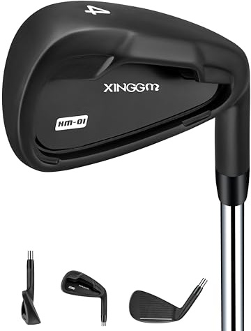 XINGGM XM-01 Juego de hierros de golf individuales o hierros de golf, hierro de palo de golf premium para hombres con eje de acero para golfistas diestros, Stiff Flex (#4 Iron Single)