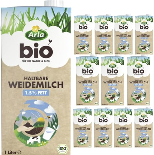 Arla Haltbare Weidemilch 1,5% Fett Kuhmilch Milch 1000 Milliliter X 12 STÜCK