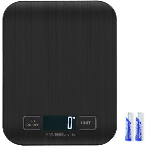 Kitchen Scale, 22 lb Digital Food Scales with Batteries, 5 Units with Tare Function, Touch Button, Backlit LCD Display