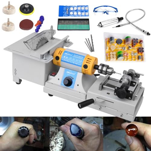 Equipo Lapidario Para Principiantes, Pulidora De Banco De 750 W, Grabado/Corte/Pulido/Perforación 4 En 1, Velocidad Ajustable, Adecuado Para Pulir Y Esmerilar Varias Manualidades De Bricolaje