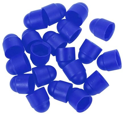 VekAuto 20 Piezas Tuerca De Perno De Rueda 10mm Tapacubos Tornillos De Tuerca De Neumático Tapa De Polvo Cubierta De Protección De Tuerca De Plástico Azul Exterior