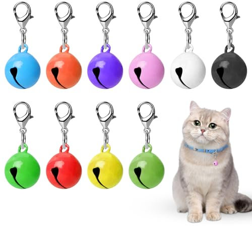 LTMMC 10 PCS Cat and Dog Collar Bells, Colorful Small Bells, Pet Accessories, Craft Bells, Metal Bells Used for Christmas, Holiday Decoration, Pet Dog and Cat Collars, Jewelry Making