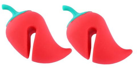 OKUMEYR 4pcs Silicone Spill Lid Lifters Lid Pepper-Shaped Steam Releasers for Pots Cooking Gadgets Boil Over Stopper Silicone Frying Pan