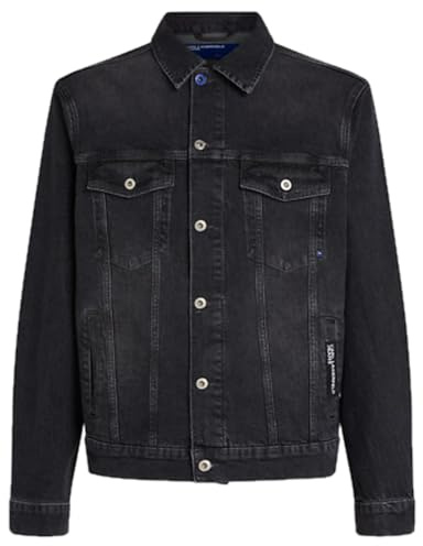 Karl Lagerfeld Jeans Homme Regular Denim Jacket Washed Dark Grey M