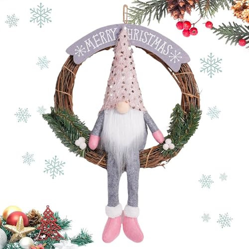 demaxiyad Weihnachtstürkranz, schöne Weihnachtsgirlande, Winter-Haustürkranz, Weihnachtsdekoration, Girlande, wiederverwendbar, dekorative Ornamente für drinnen und draußen