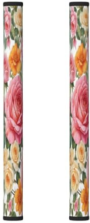 ZSUUGJ Copertura per maniglia della porta del frigorifero con rose floreali, copertura per maniglia del frigorifero, maniglie lavabili per elettrodomestici da cucina, protezione decorativa per