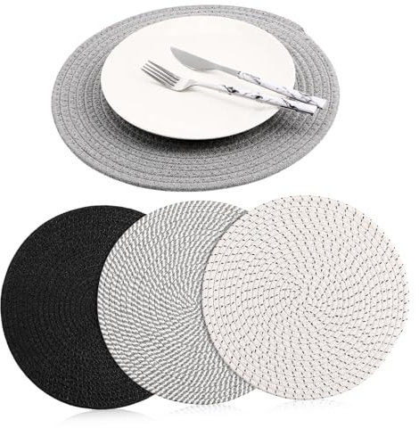 KOCKSHION 4pezzi Tovagliette Rotonde in Da Sottobicchieri Intrecciati Presine Per Accessori Da Cucina