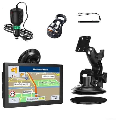 CNANRNANC 9 Inch GPS Navigation System for Cars Trucks Commercial Vehicles with 2025 Europe UK Maps FM Transmitter Voice Guide(In Europe)