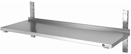 ZORRO Wandbord ZWB 100/30 | Edelstahl Wandregal 1000x300x350 mm | 1 Boden | Gastro Wandmontage