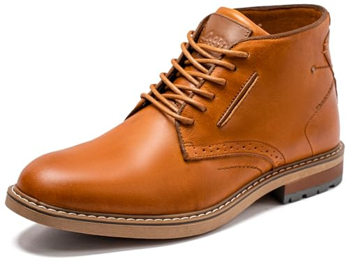 Arkbird Mens Chukka Boots, Genuine Leather Dress Boots Classic Casual Fashion Ankle Lace-up Boot for Men,Matte Brown Size 9.5