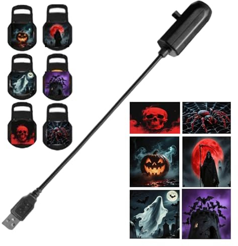 Liakyunf Illuminazione a Proiettore per Halloween | Rotazione 360 Gradi con Base Magnetica per Soffitto e Pareti Decorazione Horror,Lampada LED per Stanza Casa Camera da Letto Patio Teatro Parete e