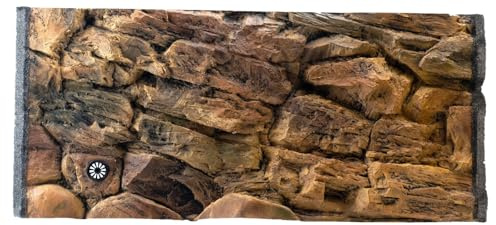 Prestivio Aquarium Hintergrund 3D, Rückwand 80x40 cm Hintergrund, Strukturwand, Felsoptik, Handgefertigte Strukturwand für Aquarien, Sicher für Tiere, Fischsicher Einfacher Einbau, Naturstein Design