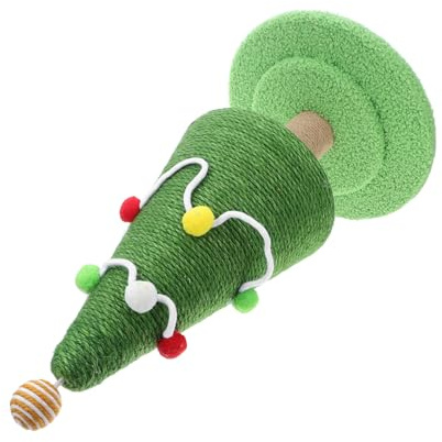 Beaupretty Rascador para Gatos Forma de Árbol de Navidad de de Sisal Natural para Interior Juguete Vertical Compacto para Protección de Muebles y Estimulación Época Festiva