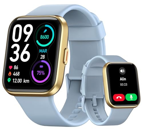 Orologio Smartwatch Uomo Donna 1,85 Smart Watch con Rispondi/Fai Chiamate, Alexa Integrata, 110+ Sport, Contapassi Monitoraggio Sonno SpO2 Frequenza Cardiaca, Impermeabile 3ATM, per Android iOS