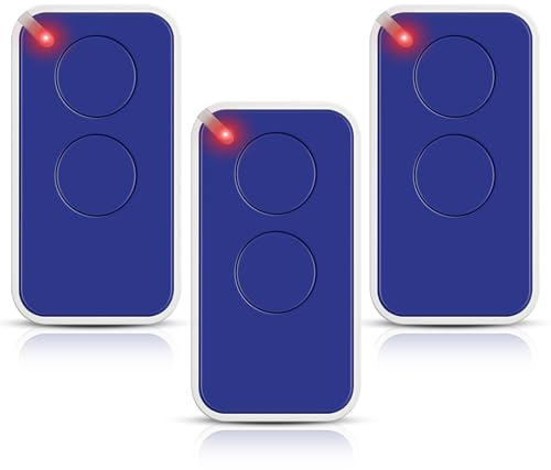 Era Inti Telecomando Cancello Universale 433.92MHz - 2 Canali, Compatibile Apricancello e Garage, Facile da Programmare, Design Compatto - 3 Pezzi Blu