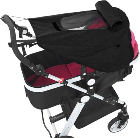 Parasol para cochecito de bebé con tejido transpirable para el sol y la lluvia, protección para cochecito