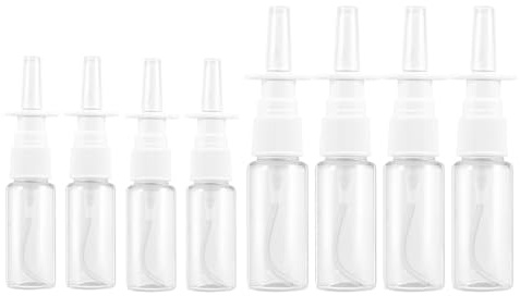 DINHEAROM Botellas para Almacenar Agua Médica y Perfumes de 10ml y 20ml de Spray Nasal Pet Transparentes Paquete de 8 Piezas, Ideales para Viajes y Actividades al Aire Libre