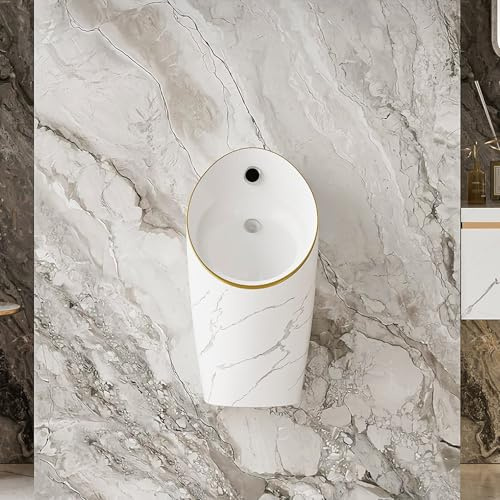 HLDJYLZS Orinatoio da Parete in Ceramica per Uomini, orinatoio sospeso con Scarico Automatico a sensore, Commerciale salvaspazio per Hotel, Garage e bagni pubblici(B)