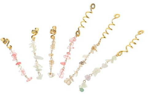 TINEASUR Spiral Haarschmuck 6 Stück mit Kristallanhängern, Legierungs Accessoires für Dreadlocks und Zöpfe, geeignet für den Alltag und unterwegs, eleganter Look für Mädchen