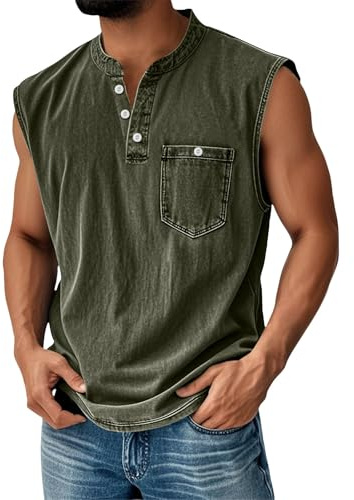 MOKBAY Camiseta Sin Mangas para Hombre Gimnasio Verano Casual Básica Camiseta Tirantes Hombre Trabajo Transpirable Basicas Slim Fit Elegante Tank Top