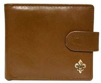 Portafoglio in pelle Fleur de lis tan