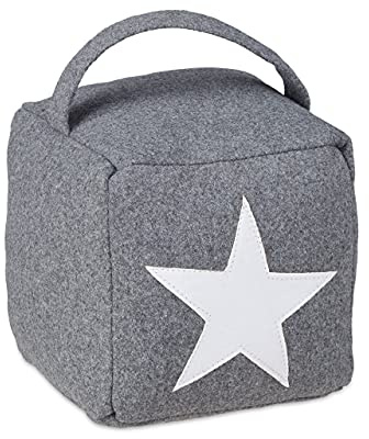 Relaxdays Türstopper Stern, Türpuffer Stoff, Türsack Boden, hoch, mit Griff, HxBxT: 20 x 15 x 15 cm, versch. Farben | mit Griff, dekorativ, HxBxT: 20 x 15 x 15 cm