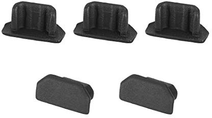 sourcing map Silicone Micro USB Anti-Dust Stopper Cap Cover Black 5pcs