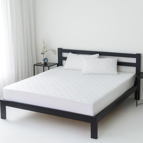 IMFAA Quilted Mattress Protector - Extra Deep Stretch Skirt– Mattress Topper – Anti Allergy and Breathable Fitted Mattress Cover. (White, Single(90x190+30) Cm)
