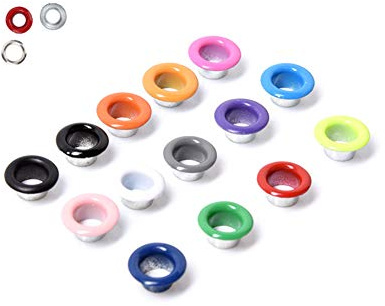 HEEPDD 400pcs kit d'oeillets en métal, colorés avec rondelles pour scrapbooking artisanat cuir artisanat cuir vêtements chaussures sacs