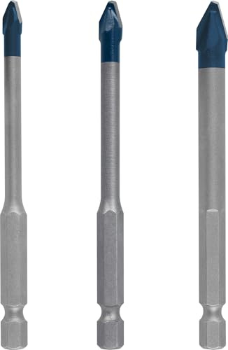Bosch 3x EXPERT HEX-9 HardCeramic Drill Bit Set | for Hard Ceramic Tiles, Soft Ceramic Tiles, Ø 5,00, 6,00, 8,00 mm, Professional Accessory Impact Drill/Driver, Drill Drivers
