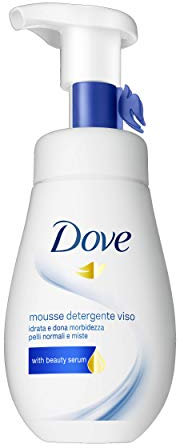 Dove Mousse Detergente Viso Idratante, per Pelli Normali e Miste 160 ml
