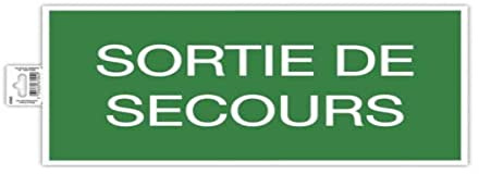Exacompta 67004E Notausgang Klebeschild 35x20cm Grün aus UV-beständigem PVC Hinweisschild Schilder Warnhinweis Sticker Aufkleber Türschild