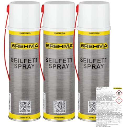 3x BREHMA Seilfett Spray 500ml Fettspray Sprühfett Kettenspray