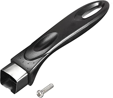 sourcing map Pan Replacement Handle Black 178mm/7inch with Screw Nonstick Saucepan Cookware Skillet Stainless Steel Handle