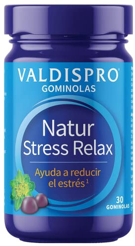 VALDISPRO Natur Stress Relax, Ayuda a reducir el estrés y a mejorar el ánimo durante el día, Sin colorantes artificiales y sin gelatina animal, 30 gominolas