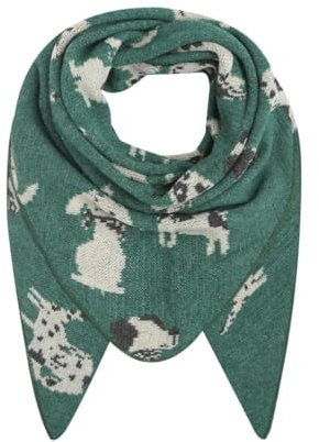 FASHION YOU WANT Dreieckstuch Stola Schal mit Viscose und Wolle - Hochwertiges Halstuch HUND - Perfekt für Herbst/Winter (dunkelgrün)