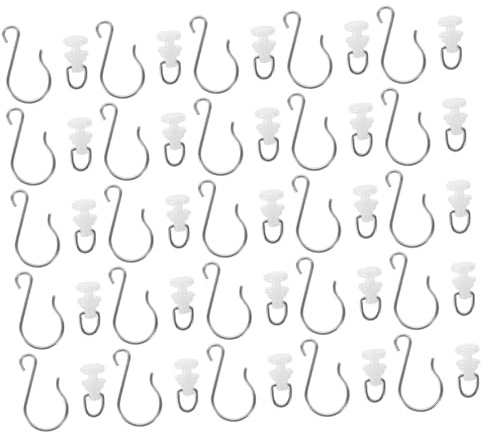 Cabilock 30set Ganci per Tende da Bagno in Acciaio Inossidabile e Plastica Robusta da Ganci Scorrevoli per Tende da Doccia Accessori per Guide per Compatibili Diversi Tipi per Casa