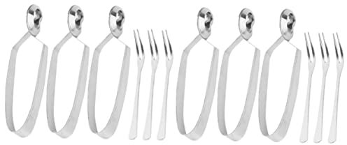 OMaju 6 Sets Snails Clip Stainless Steel Serving Utensils Nippers Tool Gripedge Tools Pickle Fork Tool Escargot Picking Tongs Food Serving Clip Escargot Dining Set Escargot Serving Tongs