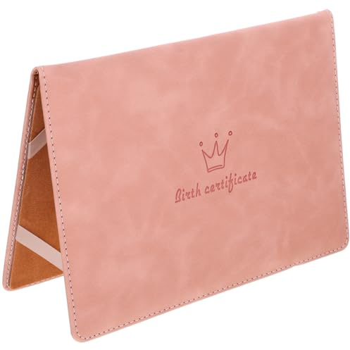 TEHAUX Geburtsurkunde Schutz HüLle Rosa Krone Design Wasserdicht Leicht Zu Transportieren 22.5 X 16 Cm Universelle Aufbewahrung FüR Baby Geburtsurkunden
