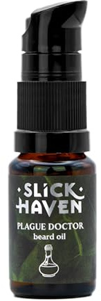 Slickhaven Plague Doctor Bartöl 10ml / 30ml – Kräuter-Medizinischer Duft – Handgefertigte Qualität, Regeneriert Haare, Schützt vor Umwelteinflüssen, Verleiht natürlichen Glanz (10 ml)