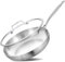 Inqibee 22 CM Tri-Ply Stainless Steel Frying Pan with Lid,Riveted Ergonomic Handle,Compatible with Induction Stove,Even Heating and Oven Safe