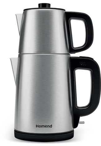 RoyalTea Stainless Steel Smart Tea Maker - 360° Twistable Body, 0.95L Teapot, 1.8L Kettle, Strix Technology, Keep Warm, Automatic Shut Off