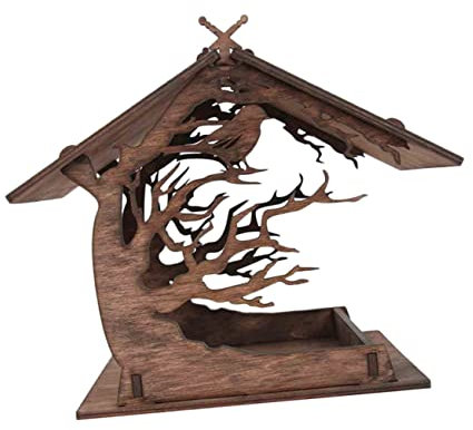 Gogogmee Holz Vogel Futterhaus Vogelfutterbehälter Vogelnest Hängend Garten Vogelhaus Vogelfutterspender Vogelfutterbox