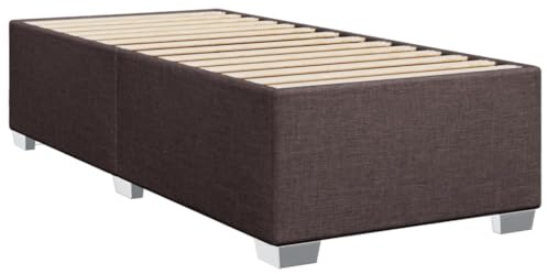 vidaXL Bettgestell ohne Matratze Dunkelbraun 100x200 cm Stoff